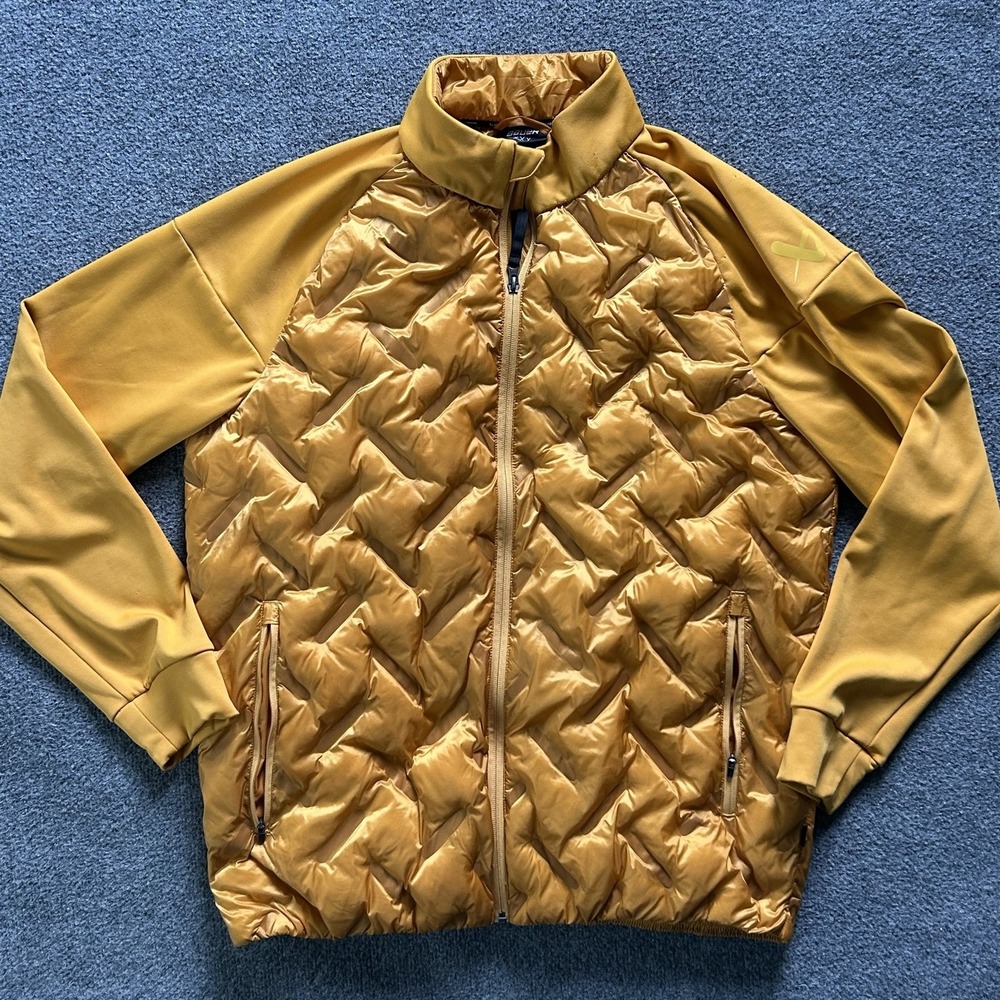 Bauer Jacket Mens XL Gold Quilted Insulated Softshell Hockey Full Zip Puffer